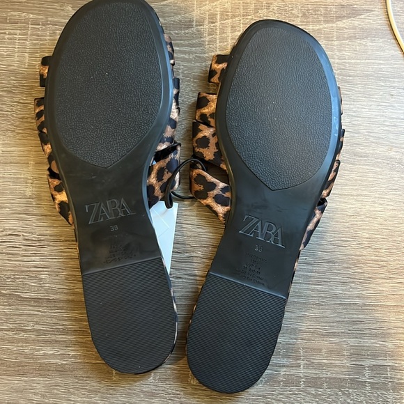 Zara leopard satin slides size 38 - Picture 3 of 5